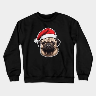 Santa Pug Face - Funny Pug Christmas Crewneck Sweatshirt